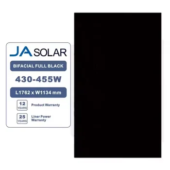 JA Solar Panel JAM54D41-440/LB All Black Bifacial Photovoltaic 430w 435w 440w 445w 450w 455w Solar Panels for Europe