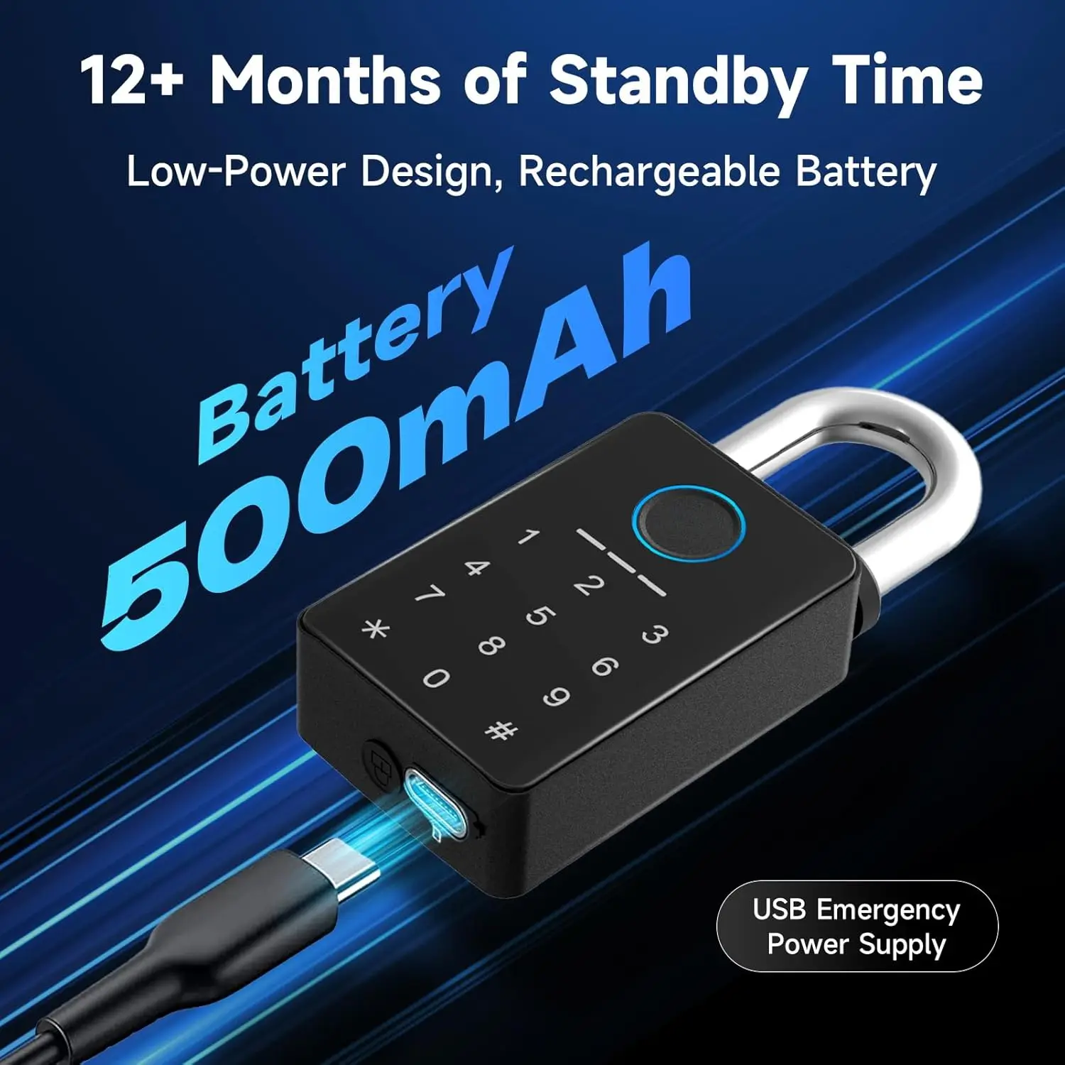 SafetyTuya Smart Locker Lock Password Combination Code Number Key Biometric Fingerprint Padlock with Tuya App