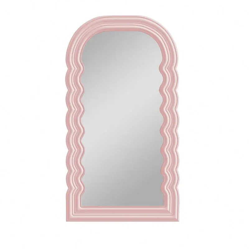 High Quality Thickened Modern Wave Full Body Illuminated Dressing Mirror Stand Custom for Bedroom Living Room Furniture Wall