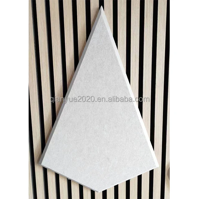 Sound absorbing  Pet panel polyester fiber adhesive acoustic panel fire-proof diamond shape acoustic panel