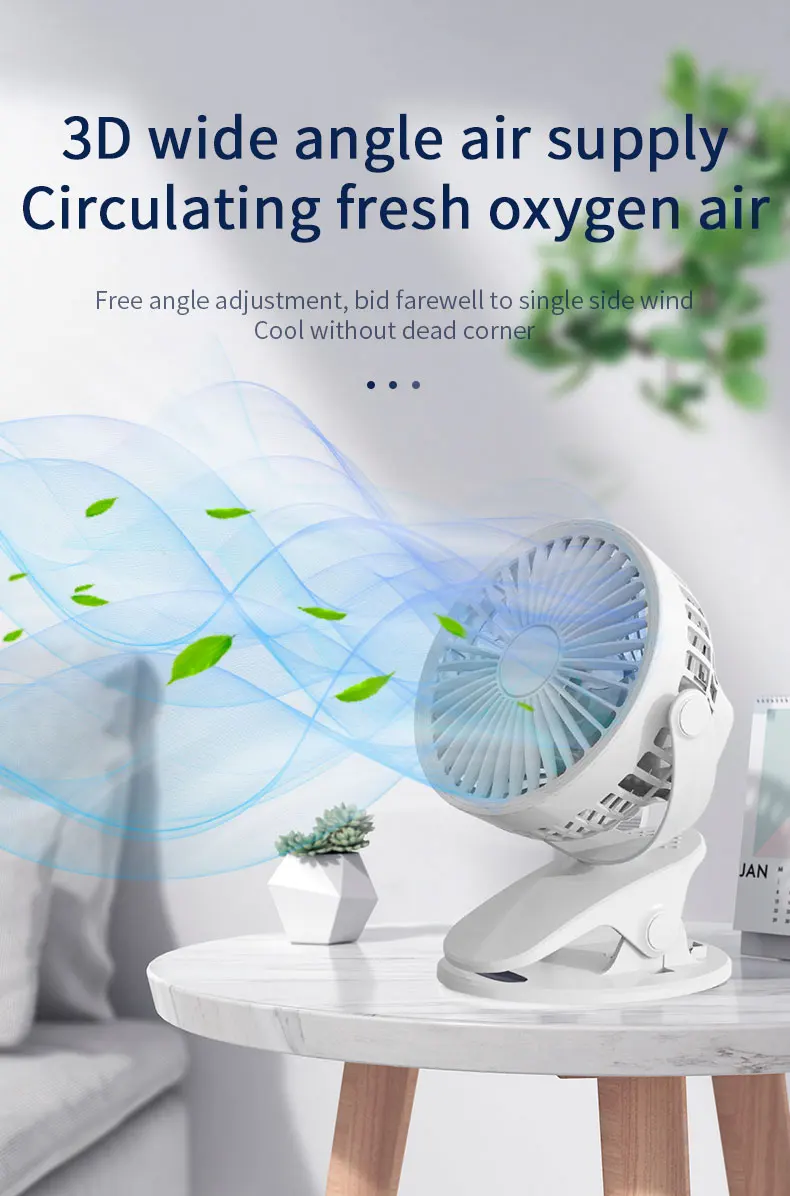 New Clip Fan Wireless Portable Loop With Clip 360 Degree Oscillating