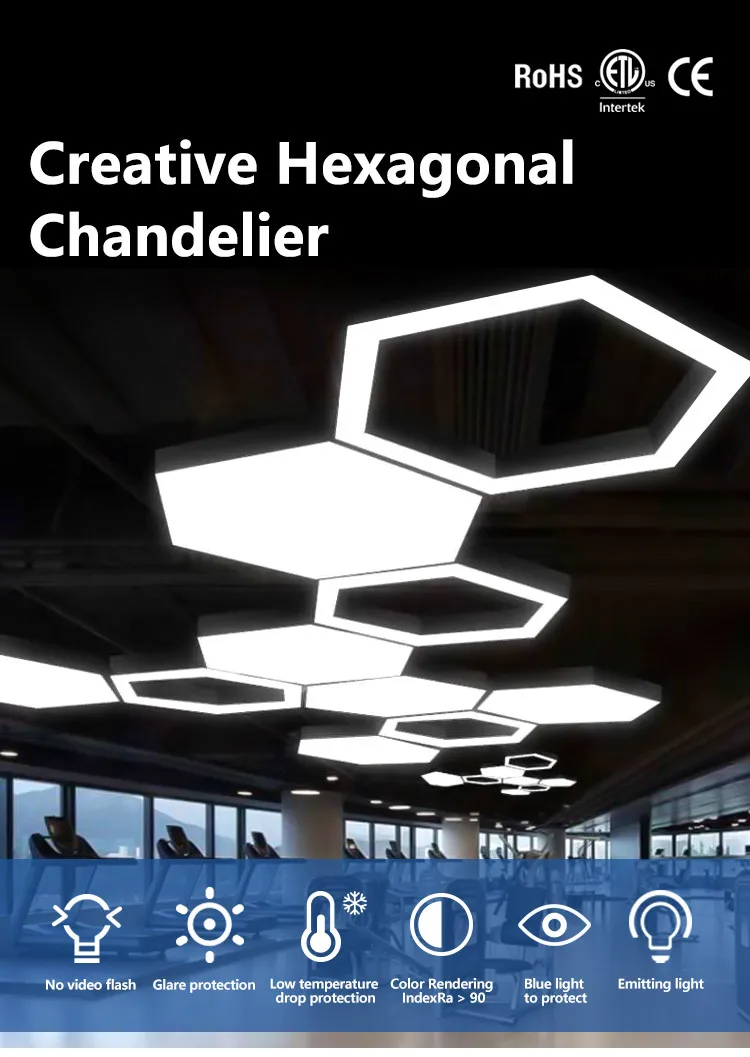 Hexagon Ceiling Modern Led Hanging Pendant Lamps Home Decoration ...