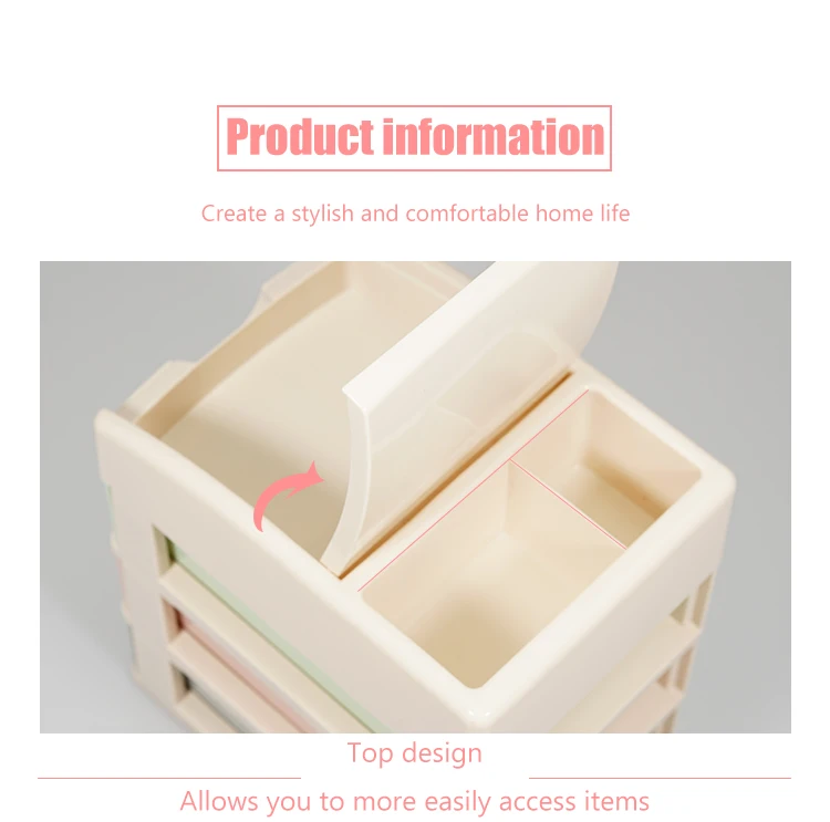 ITEM NO.5200BZ Factory 2/3/4 Layers Household Plastic PP Desktop Makeup Cosmetic Drawer Storage Organizer Holder Box manufacture