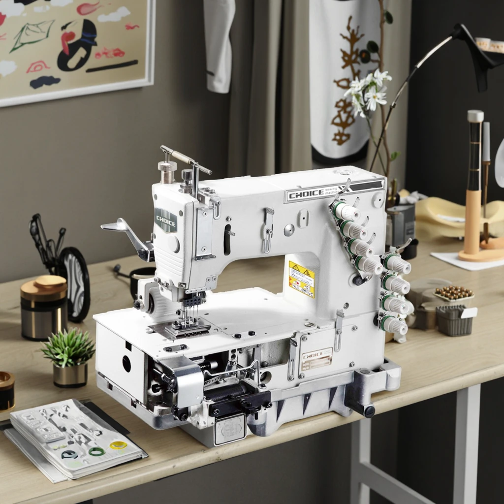 GC1404PMD Flat Bed 4 Needle Chain Stitch Industrial Sewing Machine for Attaching Elastic Band