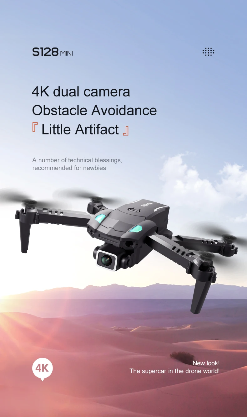 S128 Mini Drone 4k Dual Camera 50 Times Zoom 10 Minutes Flight Time ...