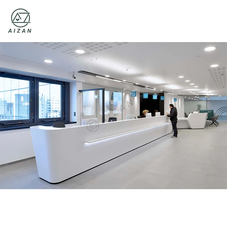 2023 New Front Desk Counter Modern White Bank Reception Desk Counter Custom Checkout Counter