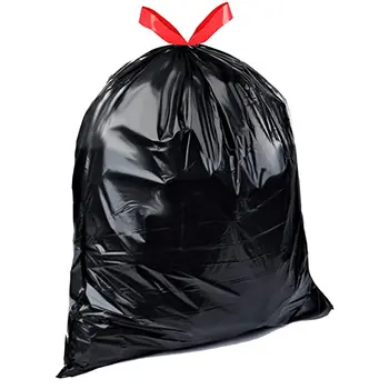 Custom Eco Friendly PE On Roll 13 Gallon Black Plastic Drawstring Garbage Bag Disposable Biodegradable Trash bag