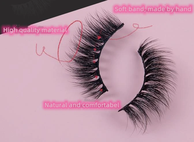 Private Label Reusable Self Adhesive Eyelashes Silk Lashes Faux Mink ...