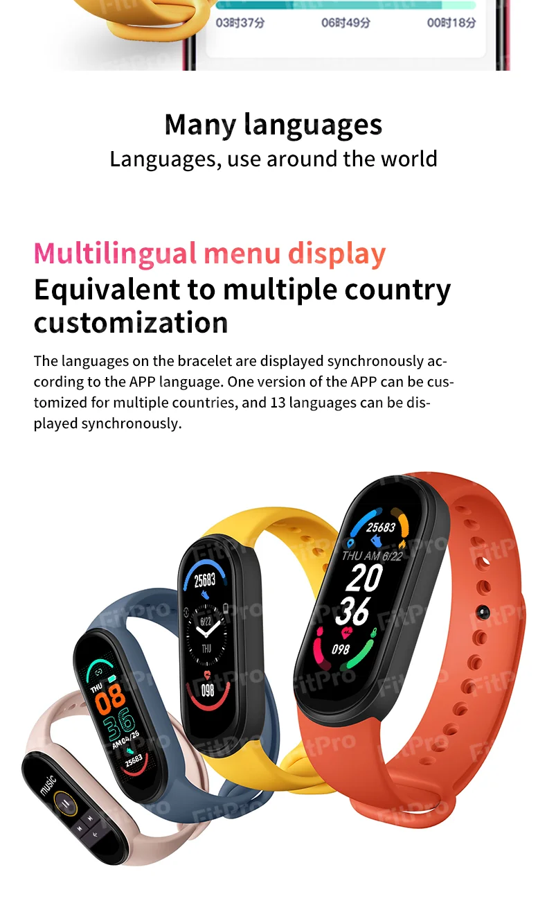 Newest M6 Smart Bracelet Band 0.96 TFT Color Screen Smart Wristband Upgrade M5 Heart Rate Fitness tracker