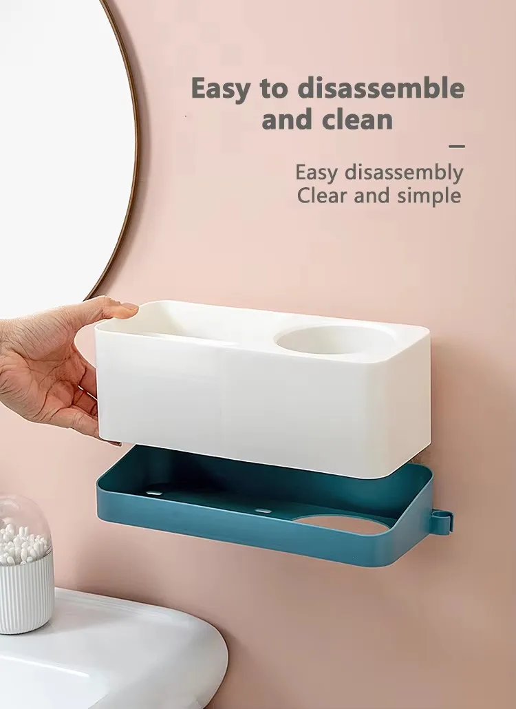 Top Seller Bathroom Toilet Hair Dryer Storage Rack Simple Punch-Free Plastic Wall Shelf supplier