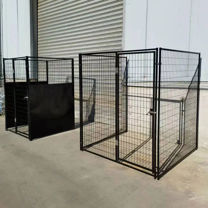 Wholesale Black Powder Coated Indoor / Outdoor Welded Wire Dog Run