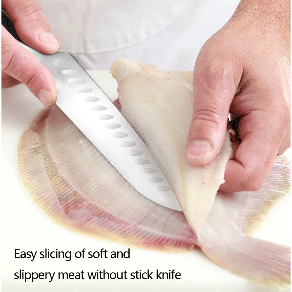 Stainless Steel Chef Knife Set with Hollow Handle & Knife Stand for Meat & Steak Cutting Laser Logo for Restaurants