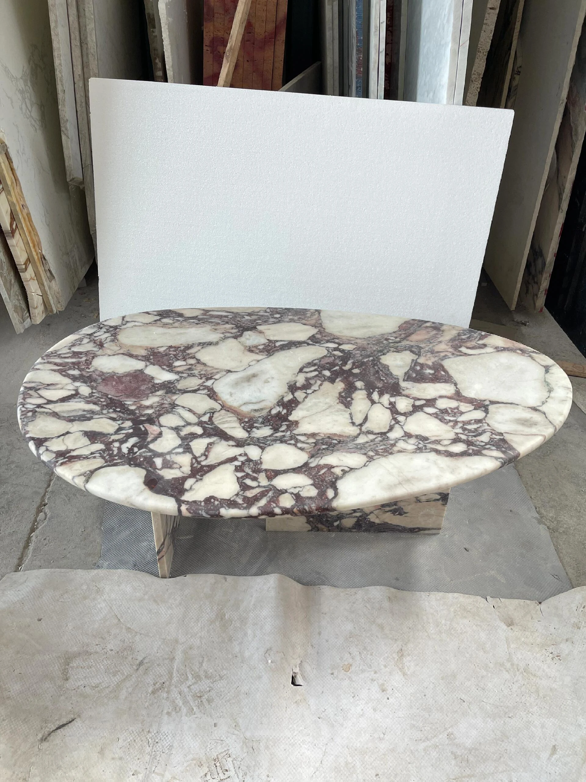 product paiastone italian calacatta oval coffee table marble natural customized logo modern living room furniture kitchen-1