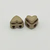 Khaki - 13#width about 2cm - heart-shaped button