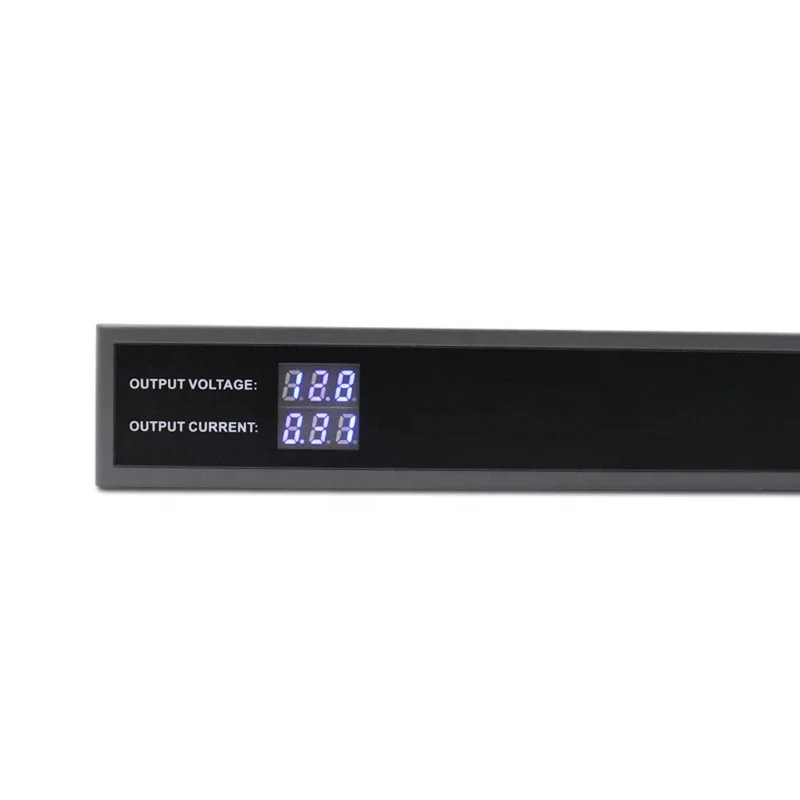 
 1U DC12V 18CH 20A для камеры видеонаблюдения с измерителем тока и источником питания  