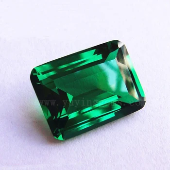 Wholesale Top Quality Emerald Cut Green Crystal Faceted Glass Gems