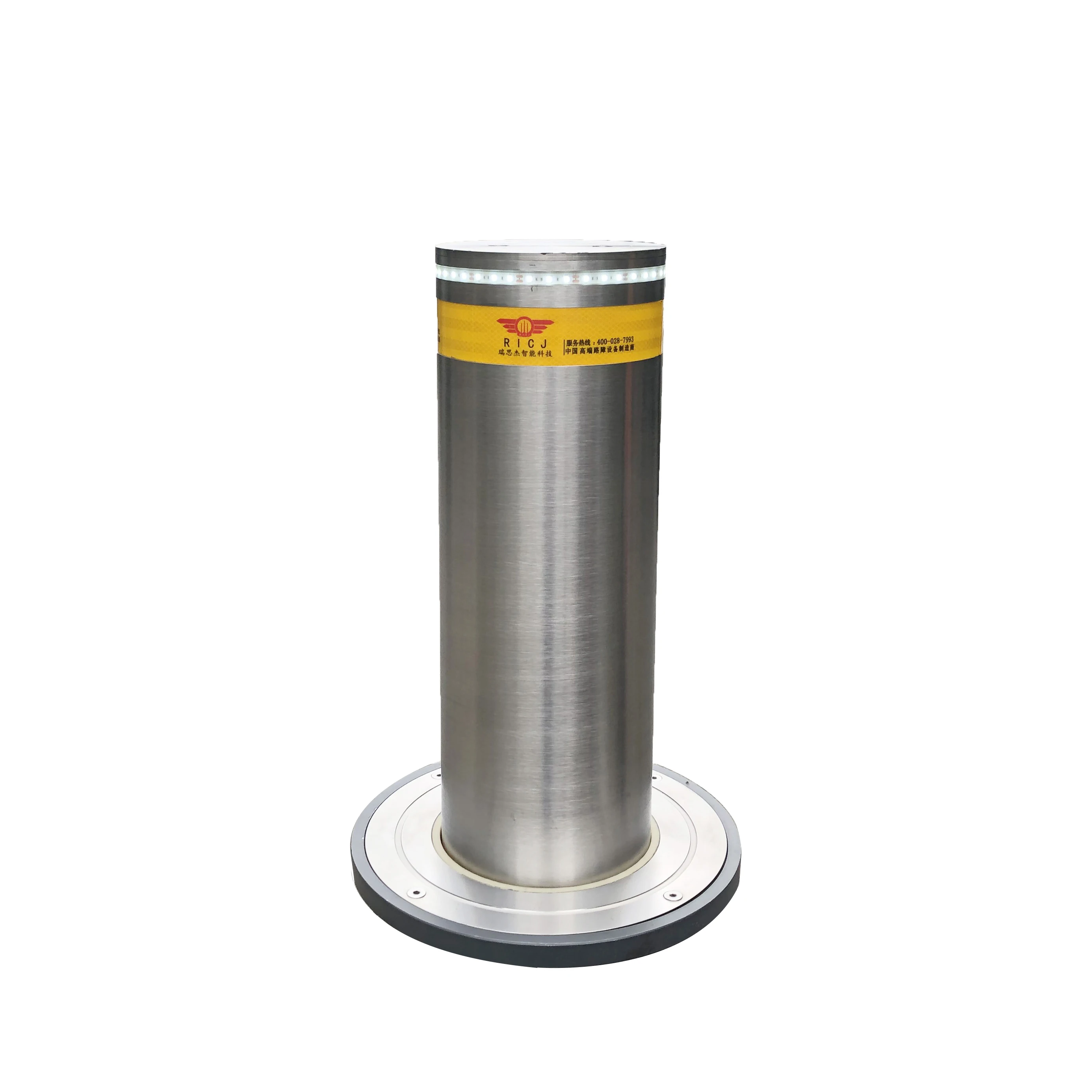 Semi-automatic Retractable Bollard Reflective Tape Lifting Bollards Warning Bollard