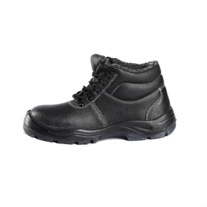 Wholesale Anti Smash Puncture-proof Safety Shoes with Fur Mid Top High Quality Keep Warm Work Footwear in Winter Can OEM