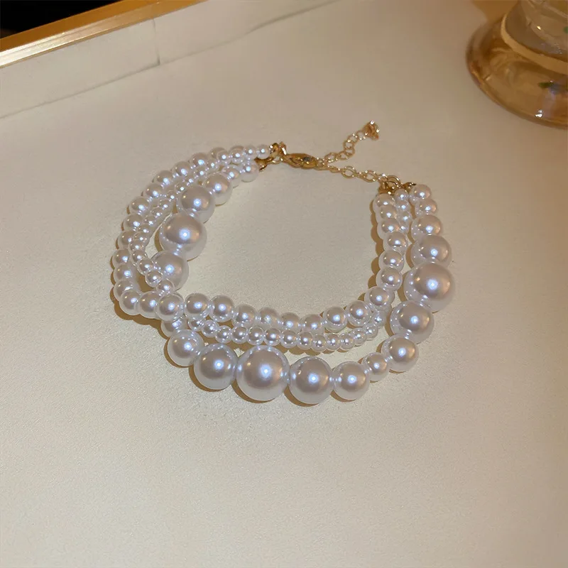 HOVANCI Custom Gold Plated Single Fresh Water Pearl Bracelet Trendy Multiple Layer Winding String Beaded Bracelet Bulk