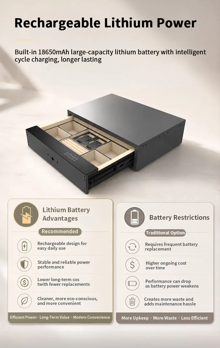 product ceqsafe smart high end home hidden small furniture drawer safety box money safe box fingerprint  digital lock safe steel rohs-16