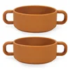 Training bowl with handle - brownish-yellow