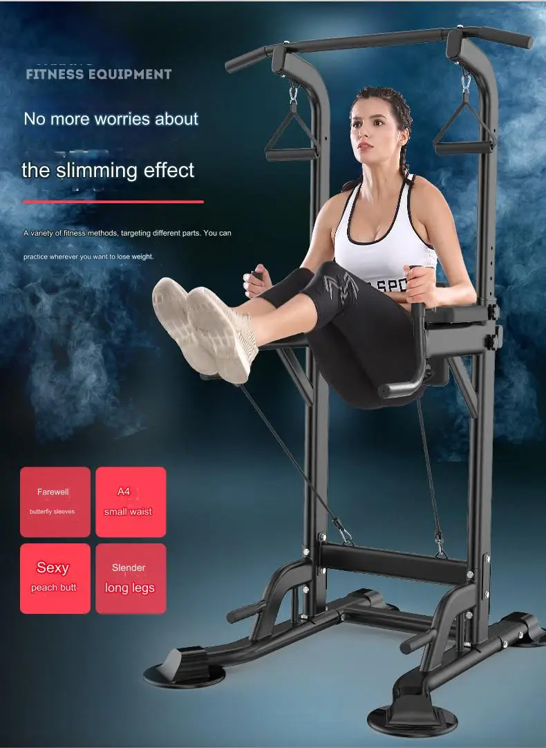 Pull up Bar Strength Training Machine Home Gym Assisted Dip Chin ...