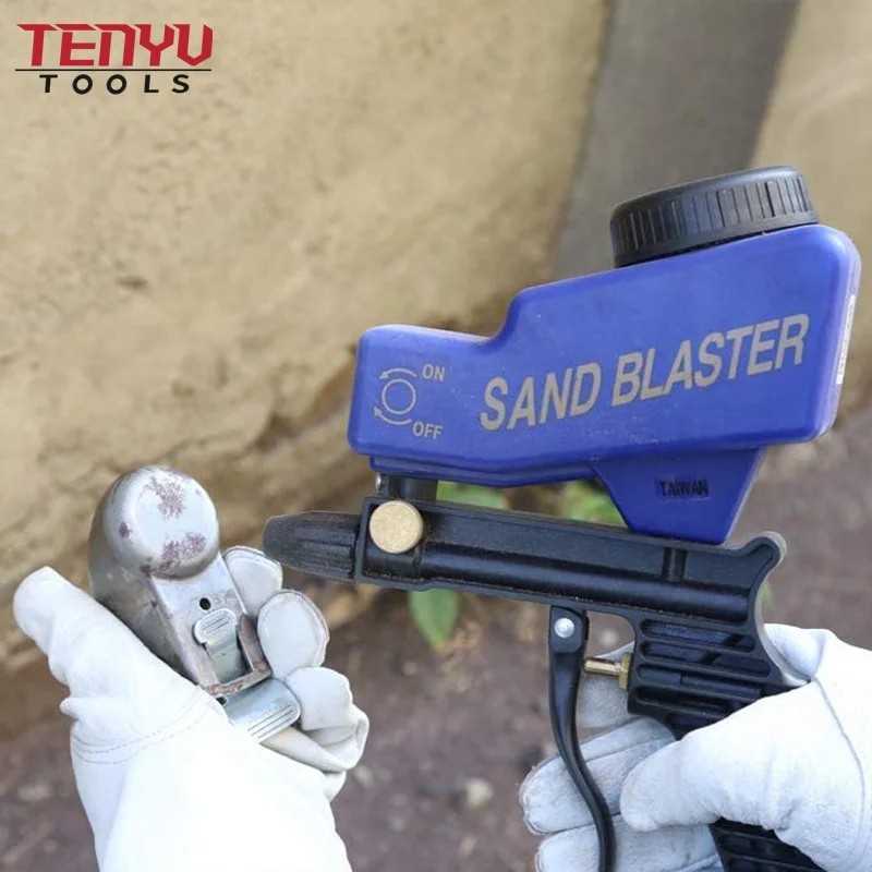 Small Gravity Feed Sandblaster Gun Soda Air Electric Sandblasting Gun