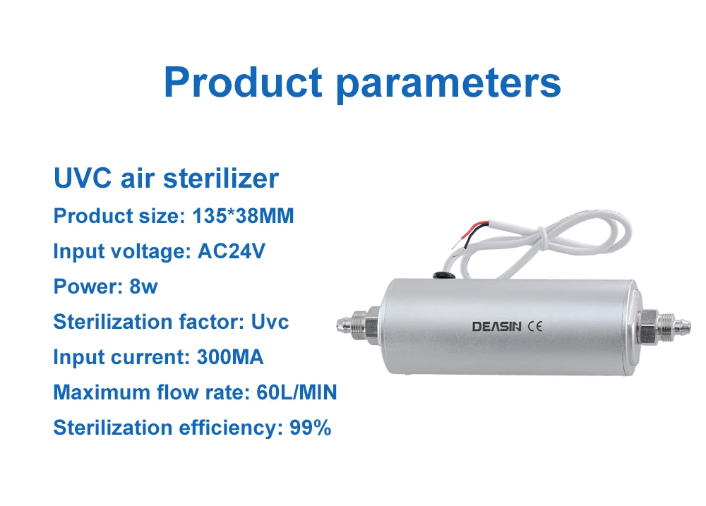 AC24V Dental Deep UVC Overflow Physical Sterilization Air Disinfector ...