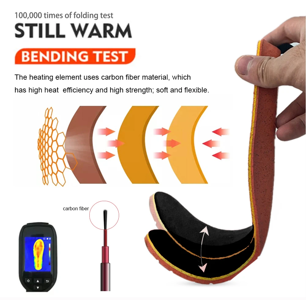 Electric heating insoles USB Charged Three Modes Remote Control 