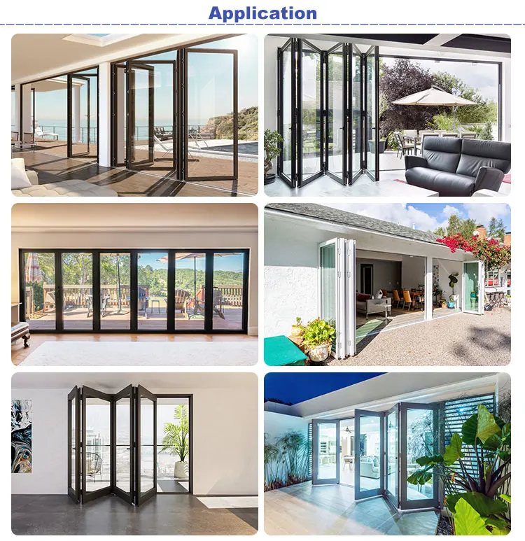 Windproof Custom Pvc Fiberglass Hurricane Impact Bi Fold Patio Doors