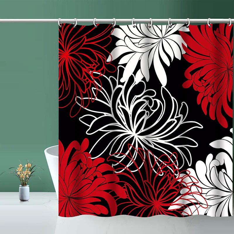 2024 Горячая Распродажа 3D Печатный домашний декор большая Цветочная занавеска для ванной комнаты водонепроницаемая душа