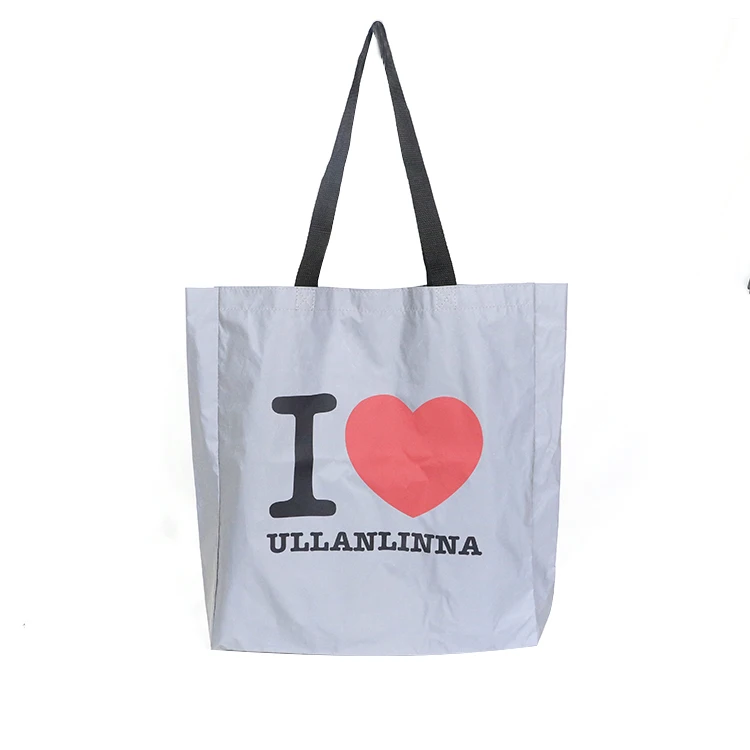 Night Reflection With High or Low Fabric Eco Friendly Reflective Shopping Bag