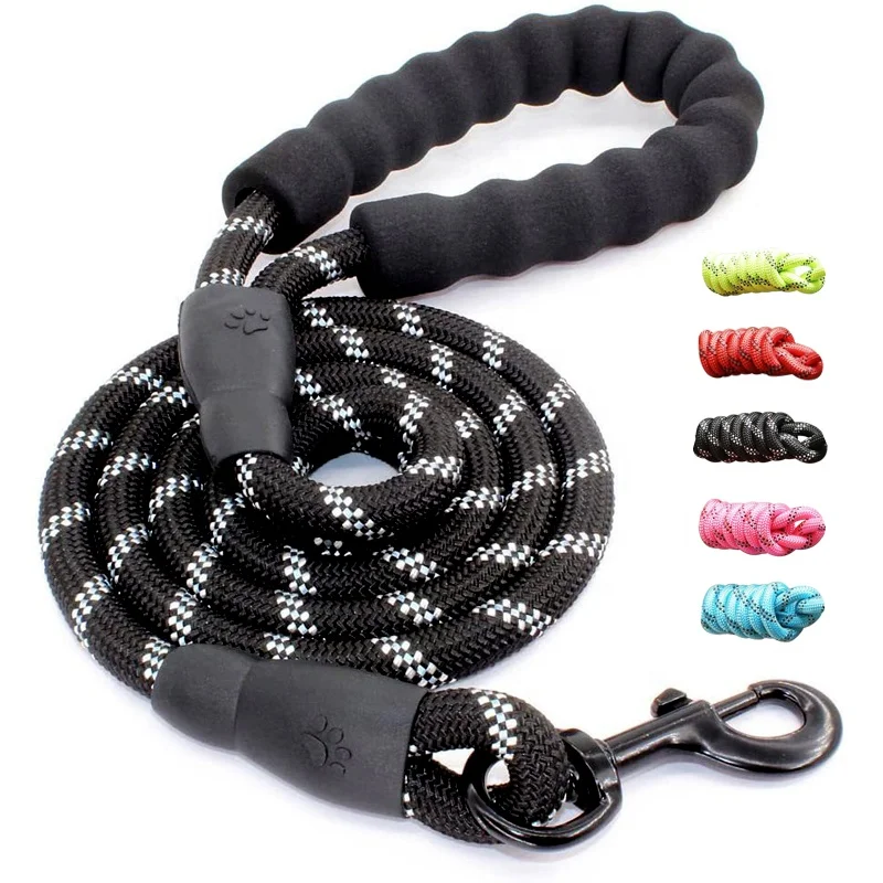 Hot Sale 5ft Heavy Duty Leash Pet Reflective Training Tracking Nylon Rope Dog Lead Dog Leash