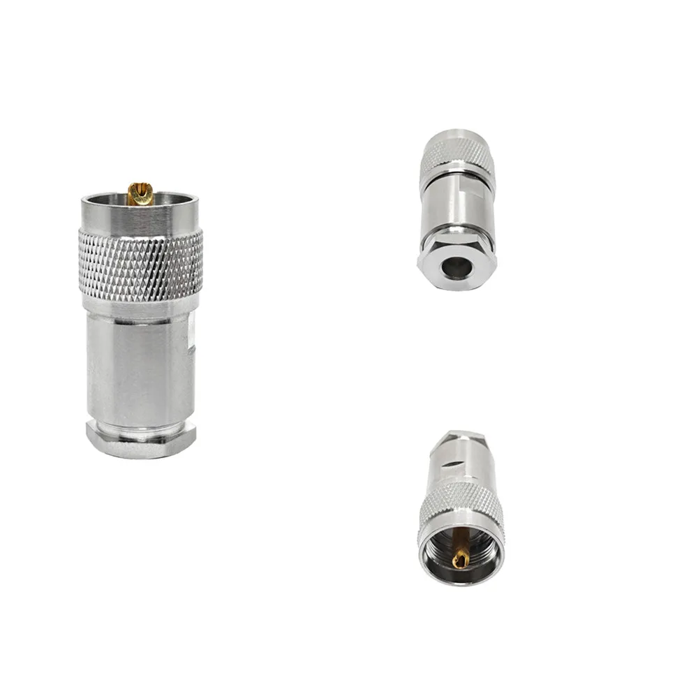 UHF PL259 Plug Male Clamp Coaxial Straight Connector for Lmr300 RG6 LMR400 Cable