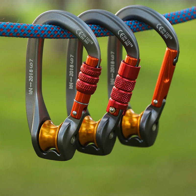 XINDA Pulley Carabiner Clip with Screw Gate Twist Lock for