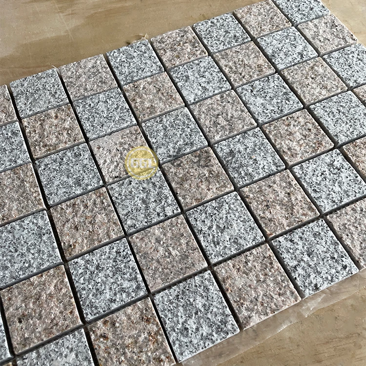 Outdoor Wall Mosaic Tile Granite Stone Square Shape Mosaic for House Decor