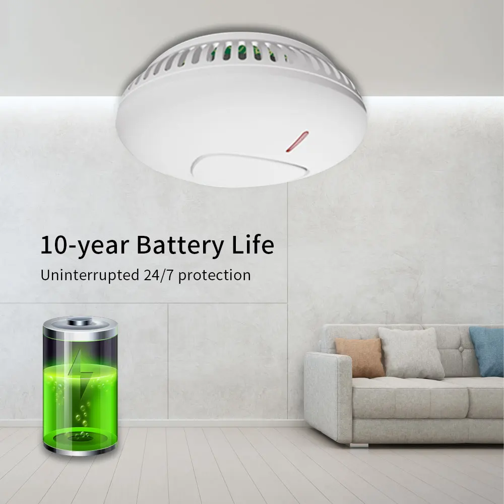 Staniot Smoke Detector Fire Alarm Detector High Decibel 433mhz Wireless Connection Highly 7034