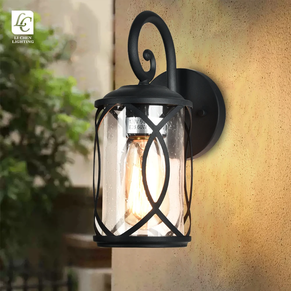 BD41 Hot Sale Modern Outdoor Wall  Waterproof IP44 LED E26 US Down Light Garden Outdoor Glass Wall Lamp   