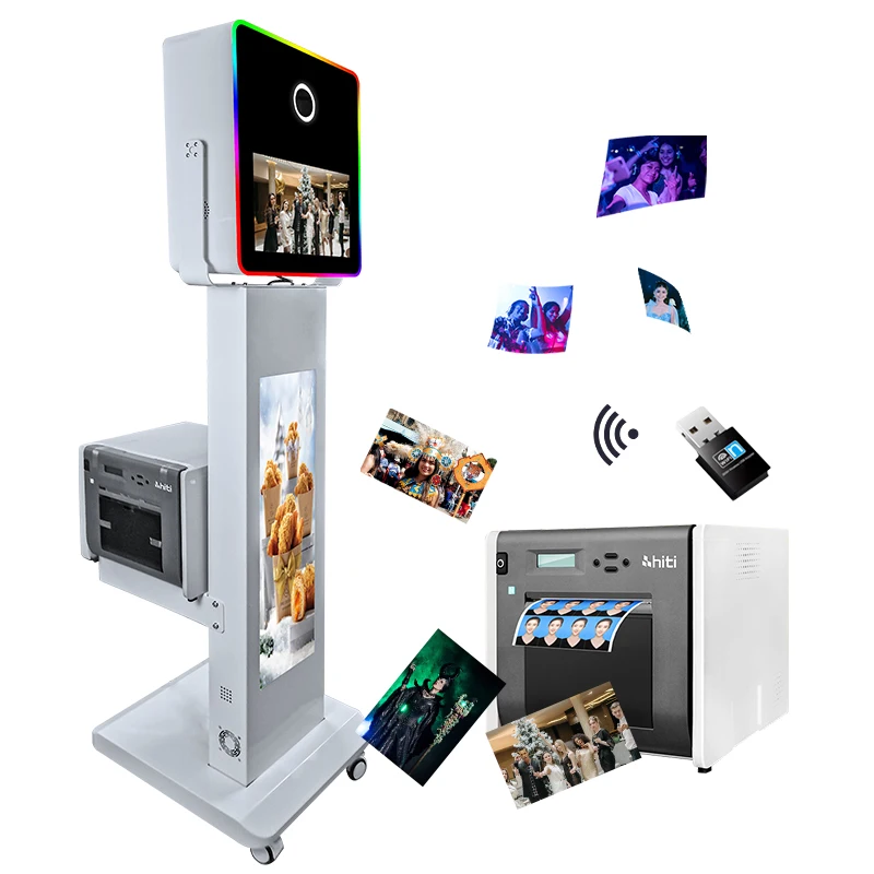 Portable Lcd Screen Dslr Photo Booth Kiosk Metal Dslr Camera Photo Booth  Shell with Touch Screen