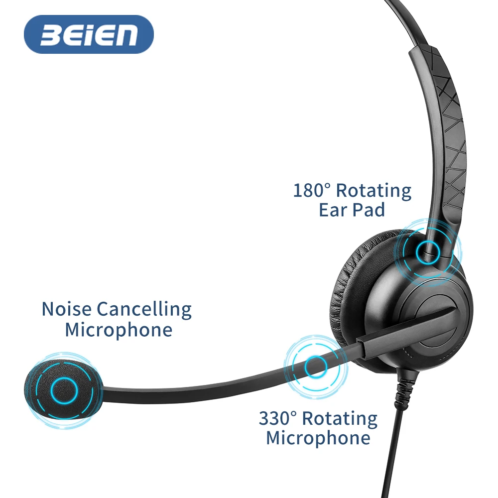 Microphone Amazon Computer Headsets Wantek Wired Headset With Mic