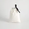 White cotton single-sided black thread belt