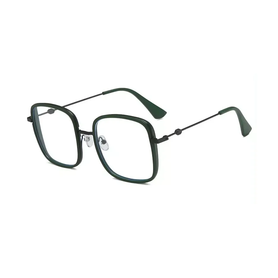 2024 Large Big Frame Lady Clear Lens Glasses Oversize Glasses New Fashion Stereoscopic square Glasses Frame