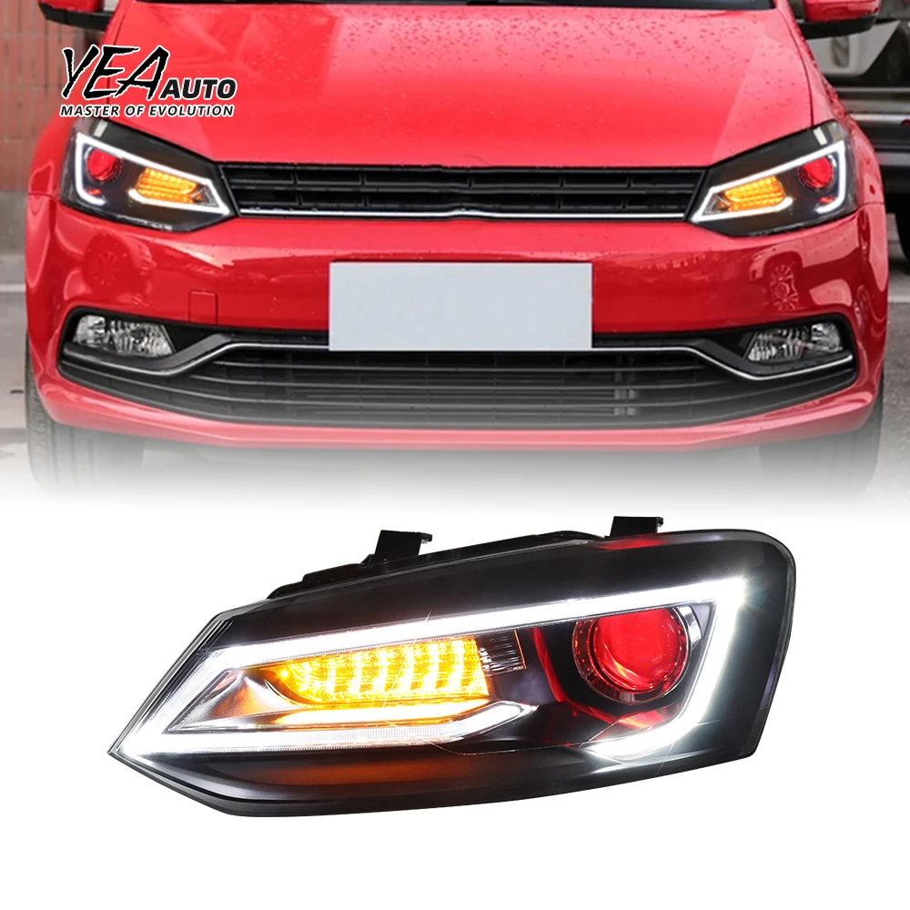 Headlight Head Light LED Headlights Head Lamp for Volkswagen for VW Polo 2011-2017 Headlamp Head Lights Plug and Play