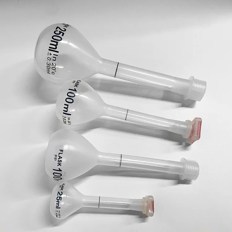 100ml Plastic Lab Volumetric Measuring Flasks with Snap Caps Measuring Flask Heatproof for Laboratory