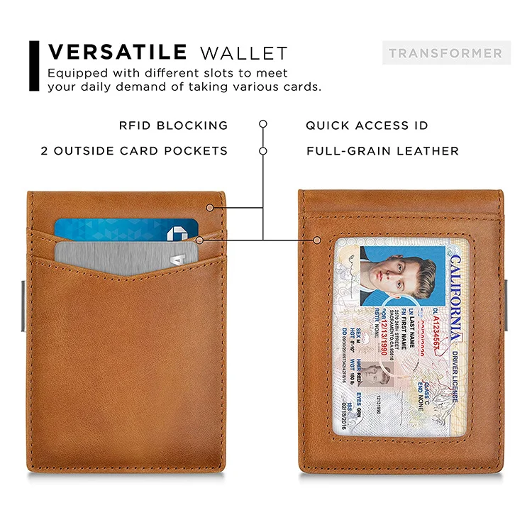 Front Pocket Wallet Men Purse Rfid Blocking Slim Card Holder Wallets