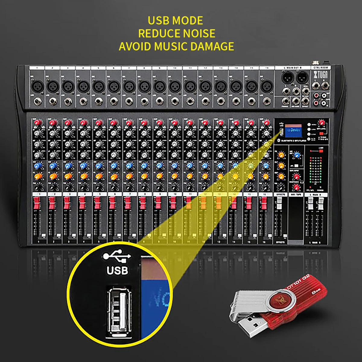 High Quality Professional Digital Audio Mixer With Amplifier Mixer BT USB Function