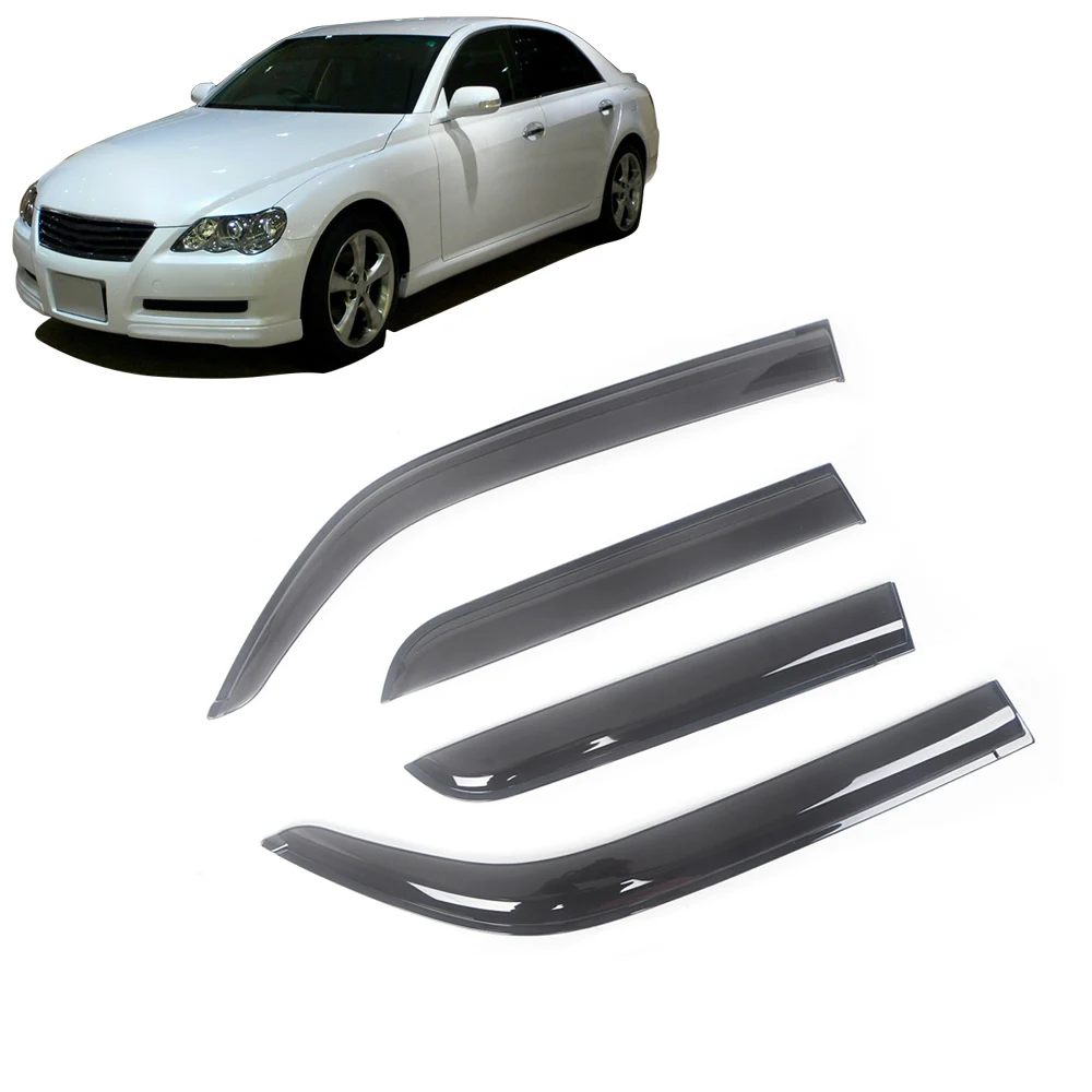 もっくん家具TOYOTA MARK X Toyota Mark X Wind Deflectors - Black Rain Guard Visors