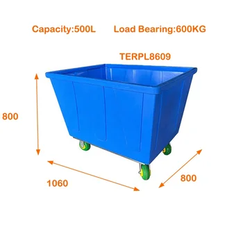Commercial Laundry Equipment 500L Plastic Laundry Cart with Storage Basket Cargo & Storage Solution