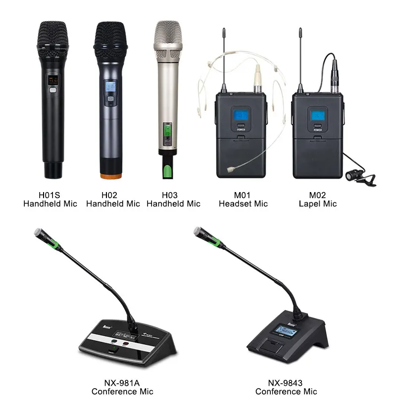 Phenyx Pro - Set di microfoni senza fili UHF a 4 canali con quattro