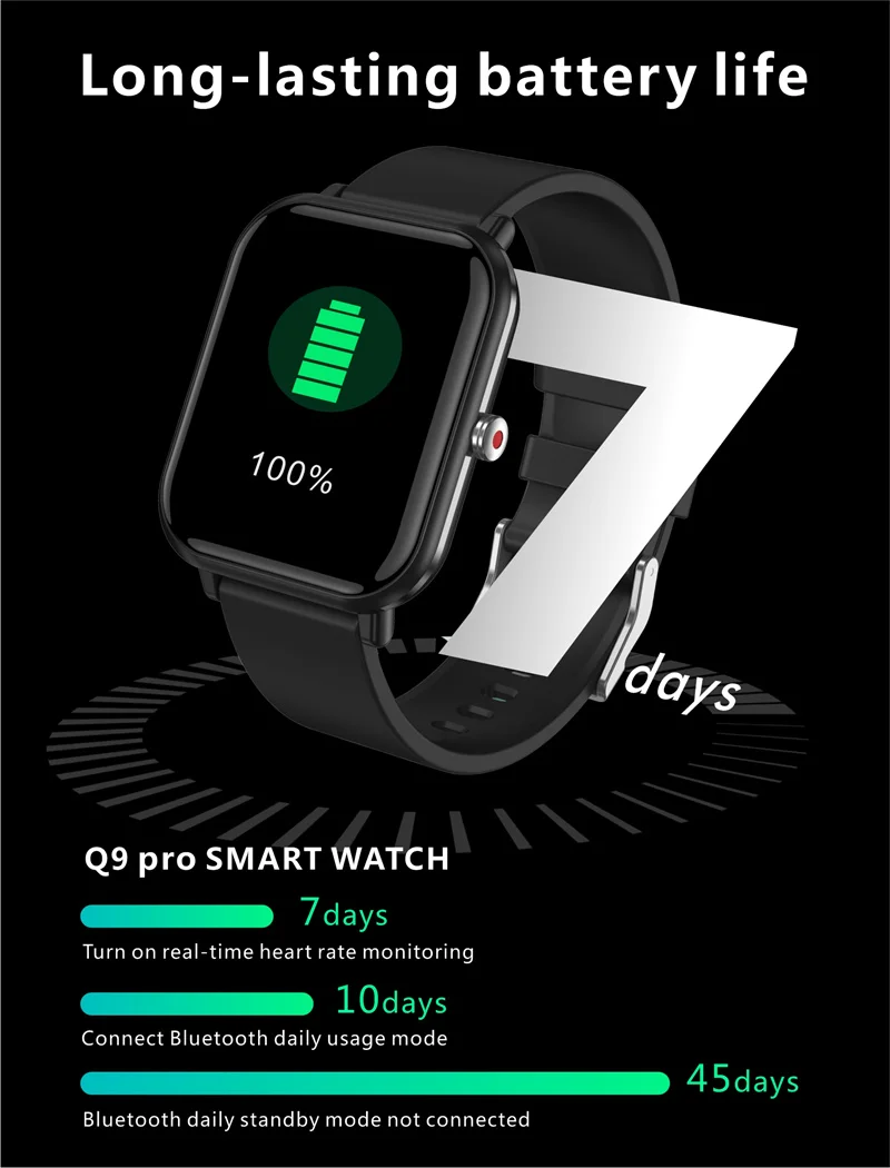 Q9pro Smartwatch Oem Heart Rate Body Temperature Spo2 Bp Smart Watch,Sport Fitness Tracker Q9